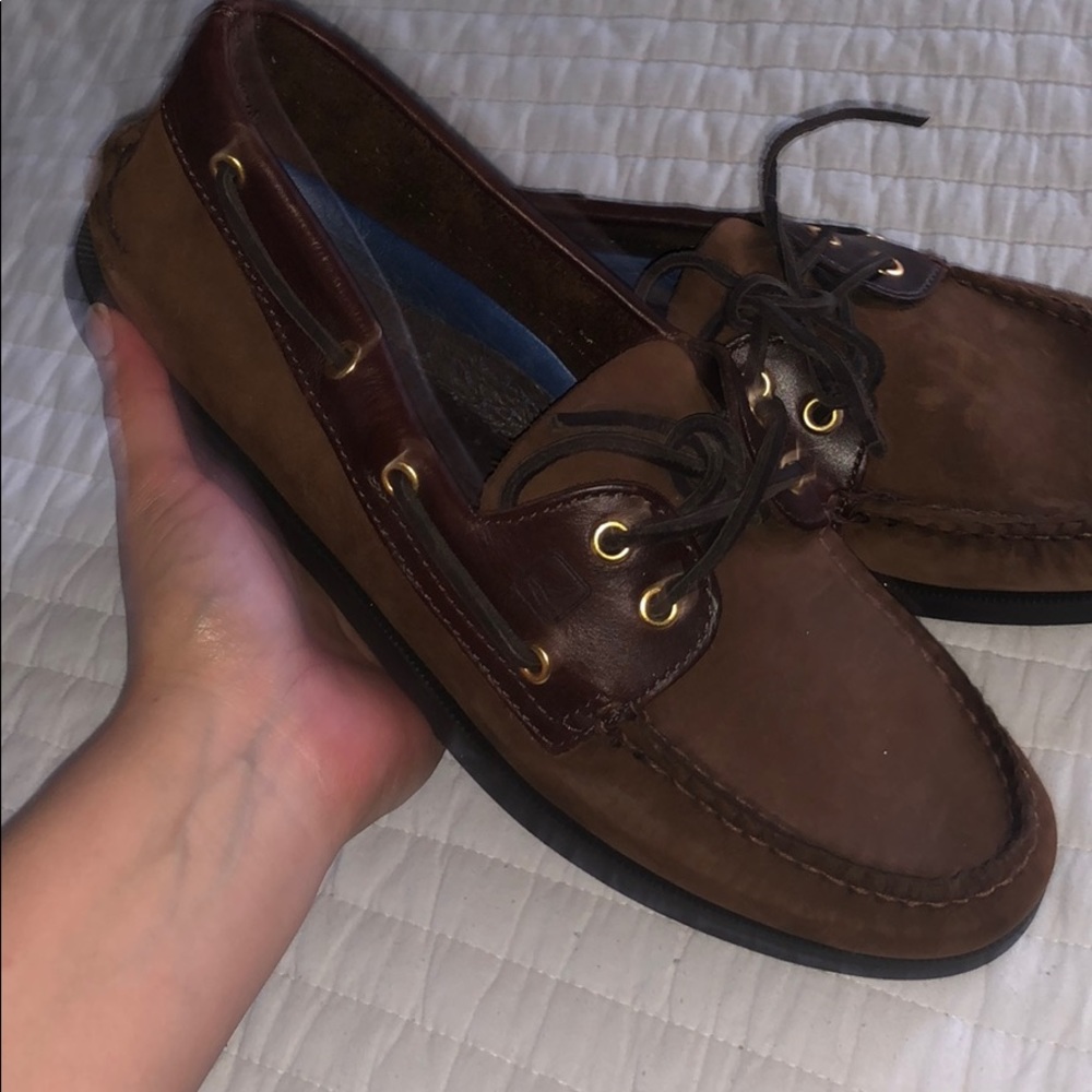 Men size 9 Brown Sperry Loafer Shoes 👞